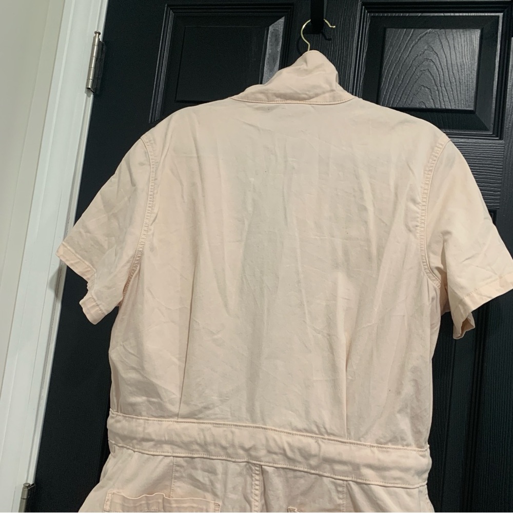 Levi's | Soft Pink Button Up Utility Romper Tie Waist | Sz XL - Picture 12 of 13